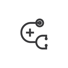 Obraz premium letter c stethoscope medical logo vector