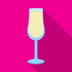 Isolated object of champagne and glass logo. Collection of champagne and transparent vector icon for stock.