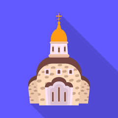 Vector design of church and catholic logo. Set of church and cathedral stock vector illustration.