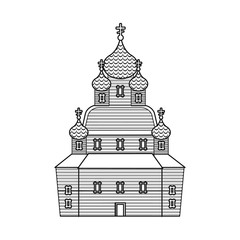 Fototapeta premium Vector design of church and orthodox icon. Collection of church and construction stock vector illustration.