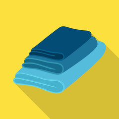 Vector illustration of towel and piled logo. Collection of towel and shower stock vector illustration.