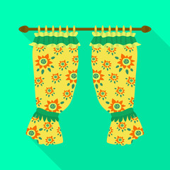 Isolated object of drapes and ribbon symbol. Collection of drapes and garter vector icon for stock.