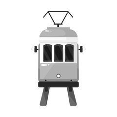 Vector design of tram and lisbon icon. Collection of tram and railway stock vector illustration.