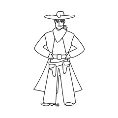 Isolated object of cowboy and man symbol. Set of cowboy and hat stock vector illustration.