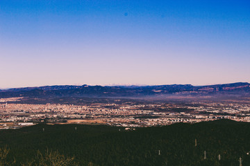 View of barcelona from Tibidabo, Barcelona in the Spain,Europa