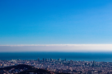 View of barcelona from Tibidabo, Barcelona, Spain.