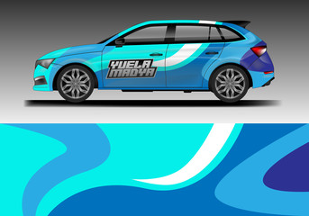 Car decal van wrap design vector. Graphic company background designs . Van, bus, truck, wrap design.