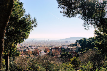 Fototapeta na wymiar panorama view of barcelona city, Spain