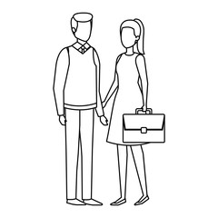 business couple with portfolio