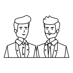 couple of businessmen avatars characters
