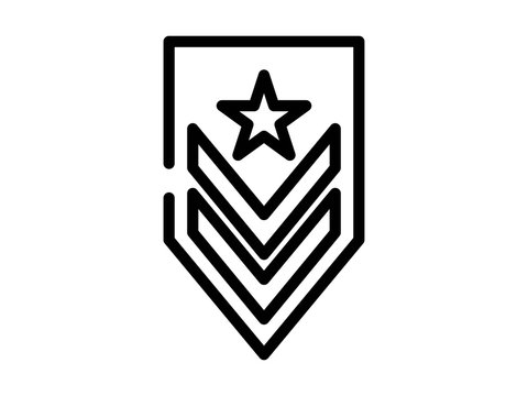 black and white military rank badge clip art preview
