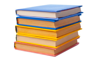 pile of books isolated on white background