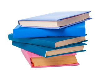 pile of books isolated on white background