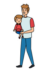 young father with son characters