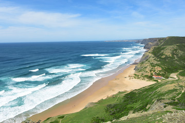 seascape from the viewpoint of Castelejo, (view of Cordoama beach), Vila do Bispo, Algarve, Portugal