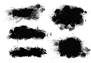 Brush strokes. Vector paintbrush set. Grunge design elements.