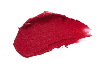 Red creamy lipstick texture