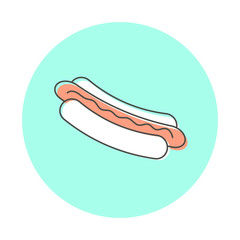 Icon fastfood hotdog. Line logo style, website design element