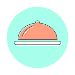 Tray with lid icon. Line logo style, website design element