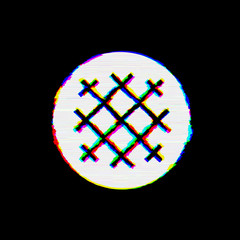 Symbol stroopwafel has defects. Glitch and stripes