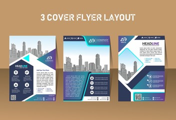 Abstract background annual report template, geometric design business brochure cover