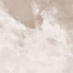 Orange with brown ink and watercolor textures on white paper background. Paint leaks and ombre effects. Hand painted abstract image.