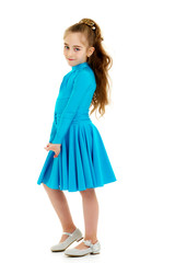 Beautiful little girl in full growth.