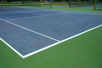 Fototapeta premium White Line Corner of Tennis Court.