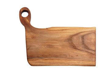Wooden cutting board isolated on white