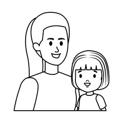 young mother with little daughter