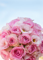 Wedding bouquet. Wedding day. Wedding decorations. Happy newlyweds.