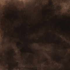 Orange with brown ink and watercolor textures on white paper background. Paint leaks and ombre effects. Hand painted abstract image.