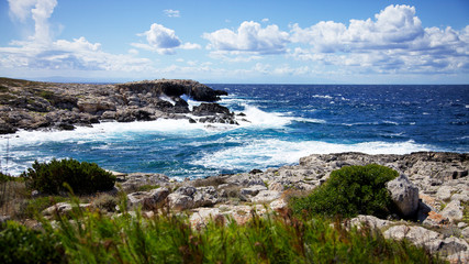 waves on rocks, Tremiti archipelago. Apulia, Italy