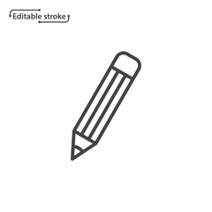 Pencil line vector icon. Editable stroke.