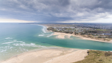 Fototapeta na wymiar Aerial image of the North Cornwall coastline