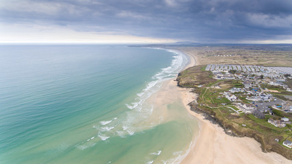 Fototapeta na wymiar Aerial image of the North Cornwall coastline