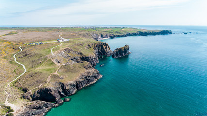 Aerial image of Kynance Cove Cornwall