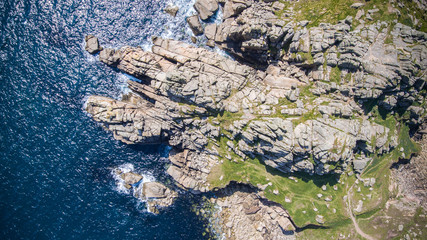 Aerial image of Porthcurno Cornwall