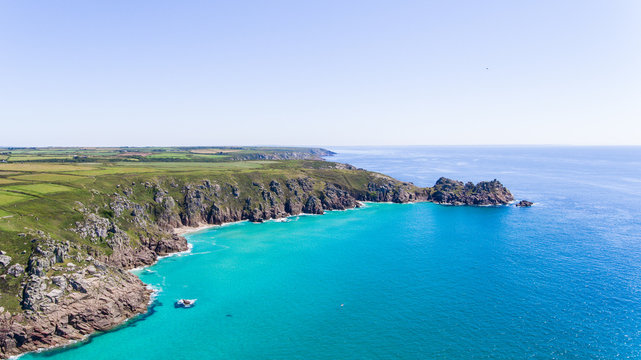 Aerial image of Porthcurno Cornwall