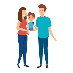 Obraz premium parents couple with son characters