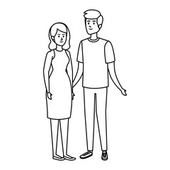 young couple avatars characters