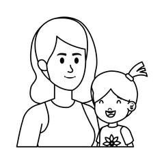 young mother with little daughter