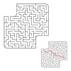 Abstact labyrinth. Educational game for kids. Puzzle for children. Maze conundrum. Find the right path. Vector illustration.
