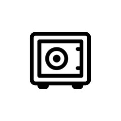 Bank Safe box vector icon Safe box concept stroke symbol design