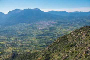 Gorgeous views from Mount Ortobene (Monte Ortobene) in the province of Nuoro, in central Sardinia, Italy, close to the town of Nuoro.