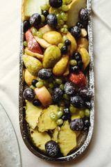 stylish luxury decorated tables for the celebration for a wedding of happy couple, cathering in the restaurant