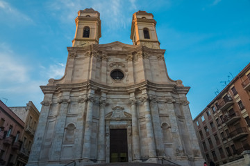 Collegiata di Sant'Anna, Cagliari, Sardinia, Italy. An ancient city with a long history under the rule of several civilisations.