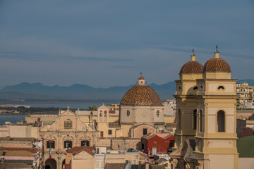 Church of San Michele, Cagliari, Sardinia, Italy. An ancient city with a long history under the rule of several civilisations.