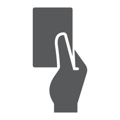 Referee card glyph icon, sport and soccer, red card sign, vector graphics, a solid pattern on a white background.