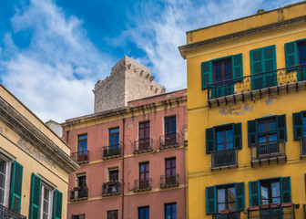 Piazza Jenne, Cagliari, Sardinia, Italy. An ancient city with a long history under the rule of several civilisations.